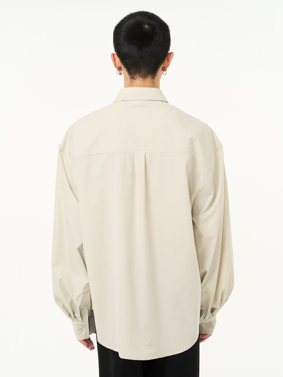 PLEATS BALLOON-SLEEVE OVERSIZE SHIRT