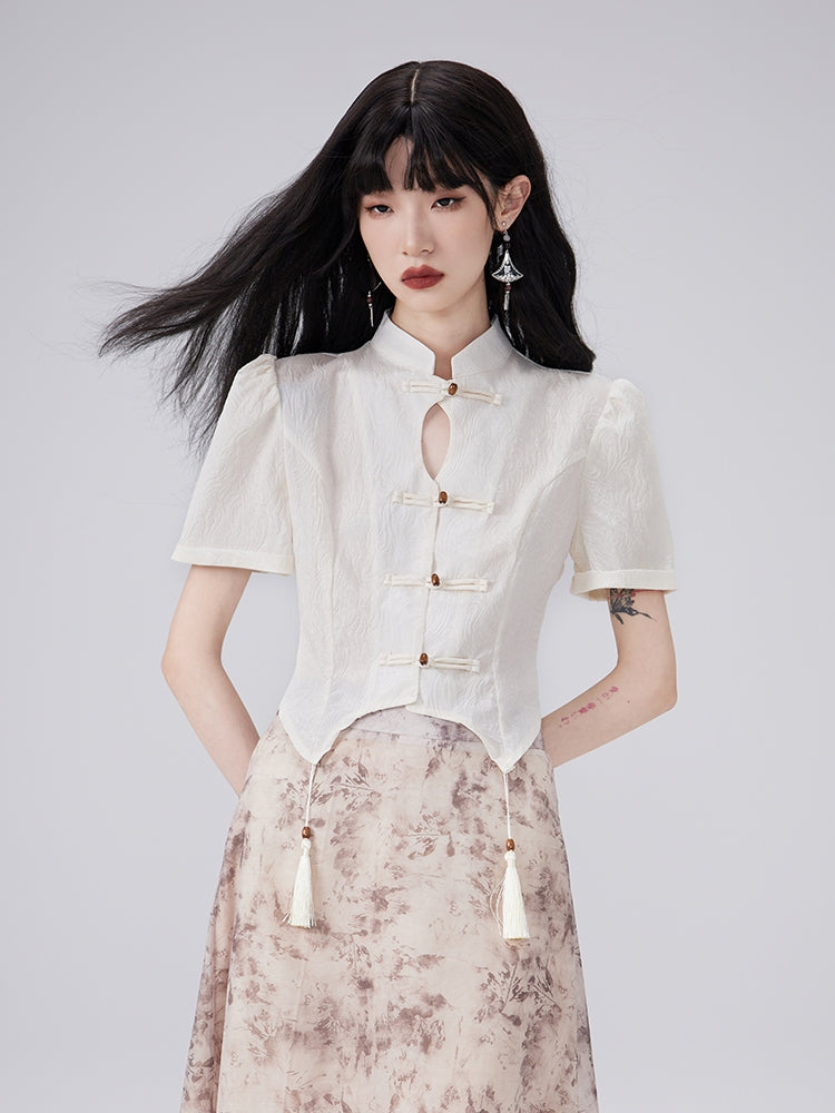 China Tassel Flower Retro Blouse &amp; Long-Skirt