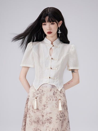 China Tassel Flower Retro Blouse＆Long-Skirt