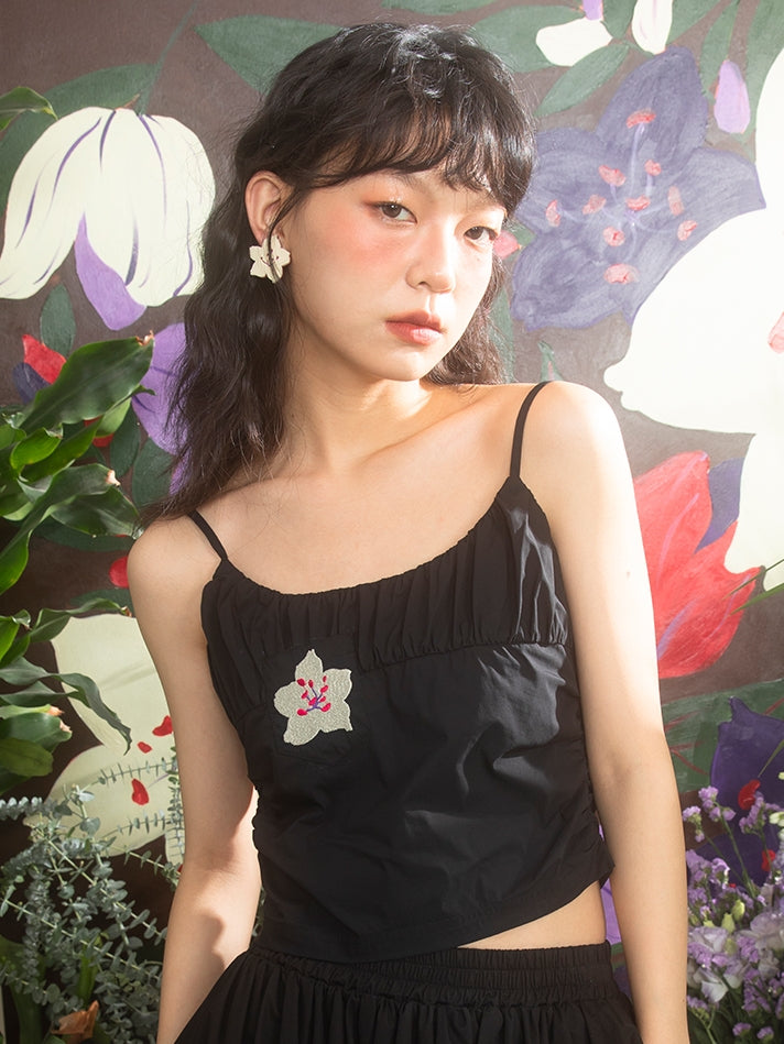 Gather Crumply Flower Croppde Camisole