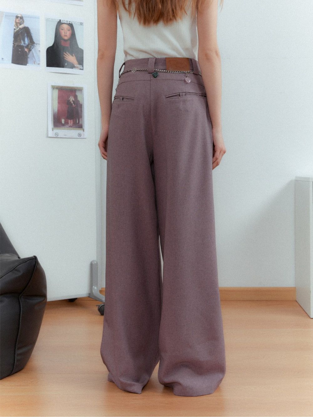 Earth-color Wide-leg Straight Classy Pants