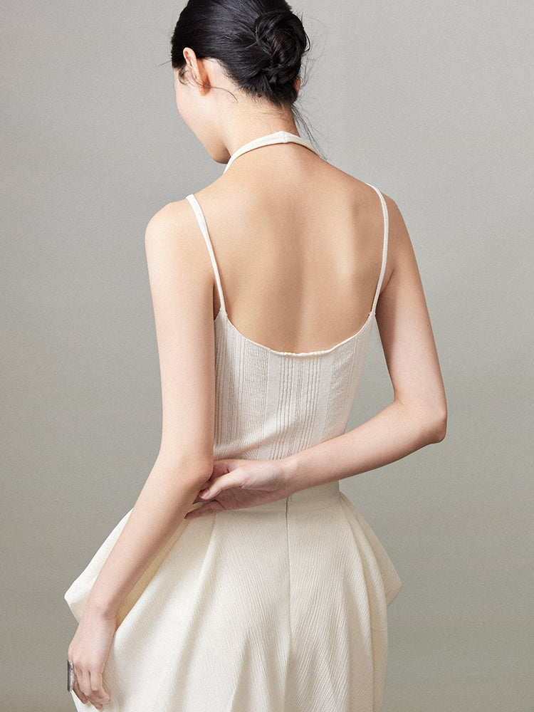 Back-Open Tight Summer-Knit Camisole