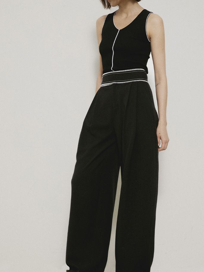 High-waist Straight Wide-leg Classy Chic Pants