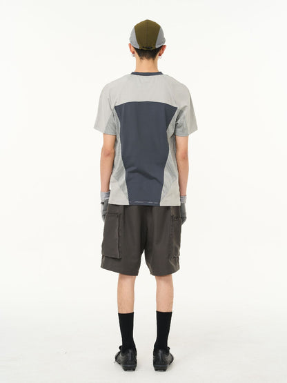 Contrast Monotone Casual T-shirt