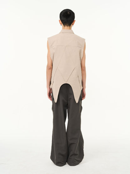 Sleeveless Long-Collar Nichi Shirt