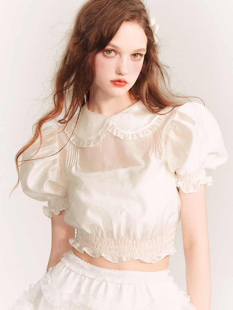 Acka puffy sheer blouse-