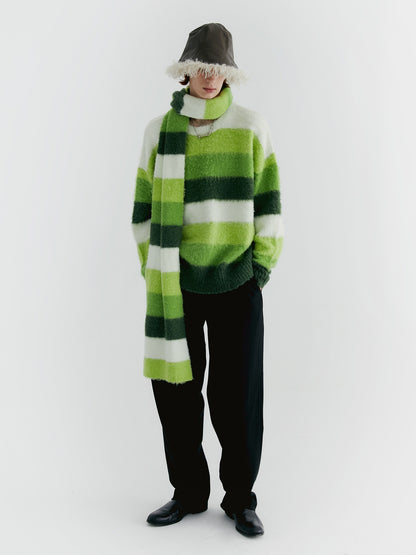 Unisex Border Casual Knit Sweater＆Muffler