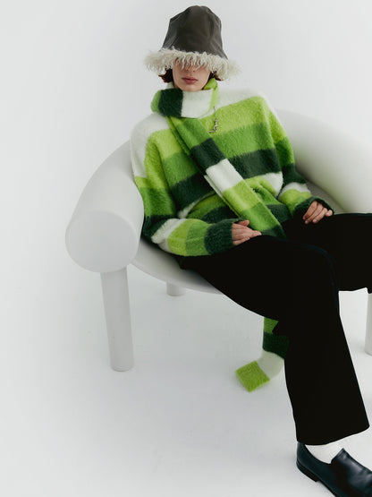 Unisex Border Casual Knit Sweater＆Muffler