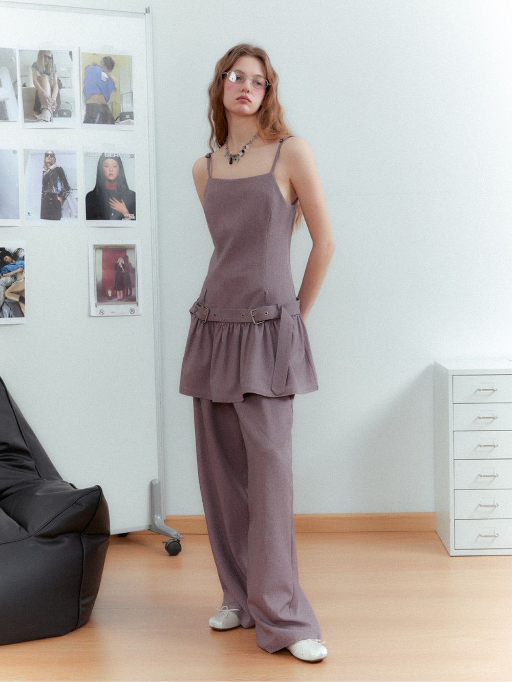 Earth-color Wide-leg Straight Classy Pants