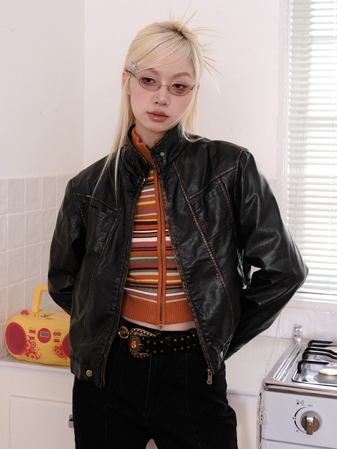 Retro Handsome Leather Cool Jacket