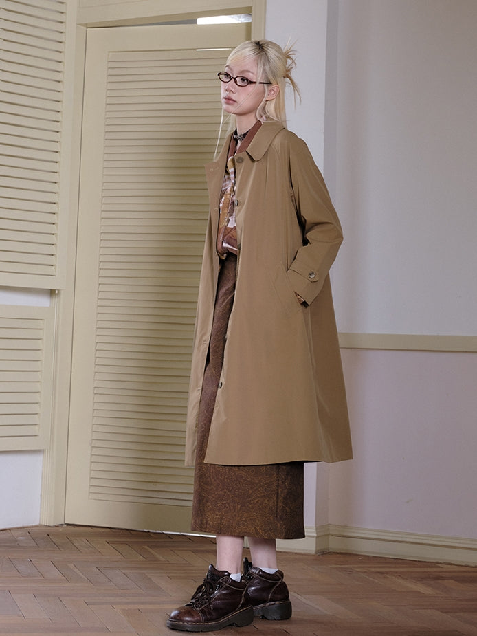 Formal Classu Simple Oversize Long-Coat Trench-Coat