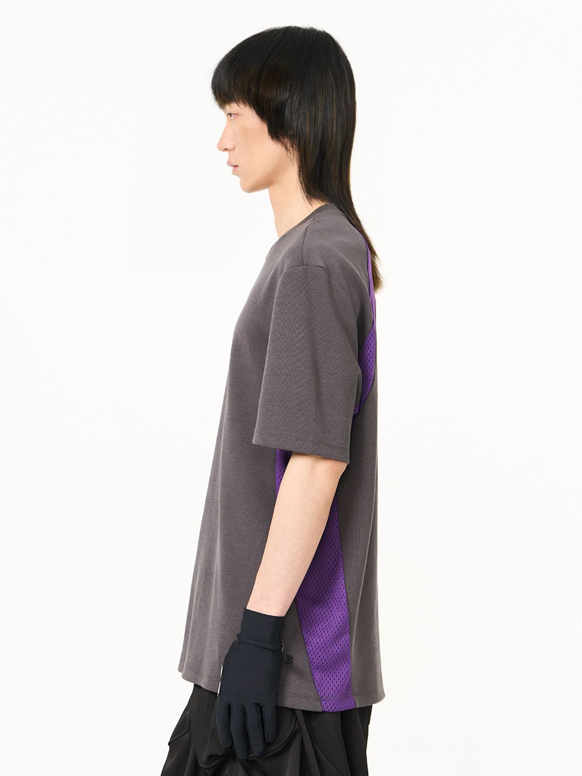 Bi-Color Crew-Neck Simple T-Shirt