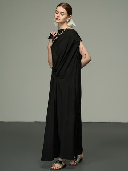 Sleeveless Elegant Asymmetry Nichi Long-One-Piece