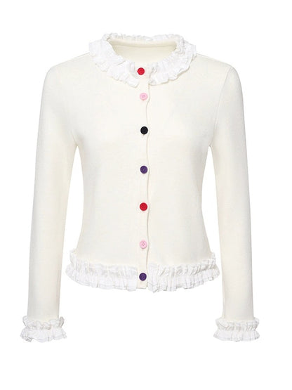 Lace Stitch Girly Knitted Cardigan