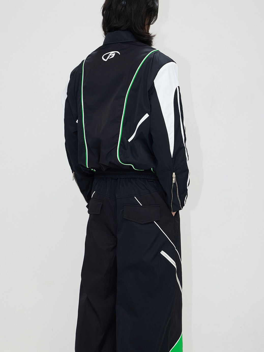 Contrast Color Casual Sports Jacket &amp; Pants