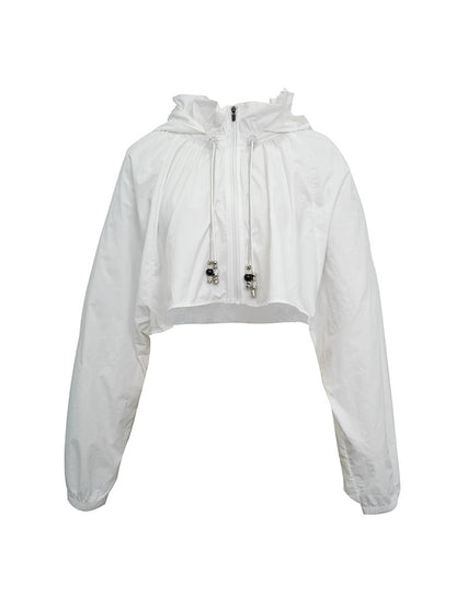 Sunscreen Hooded Cropped Jacket