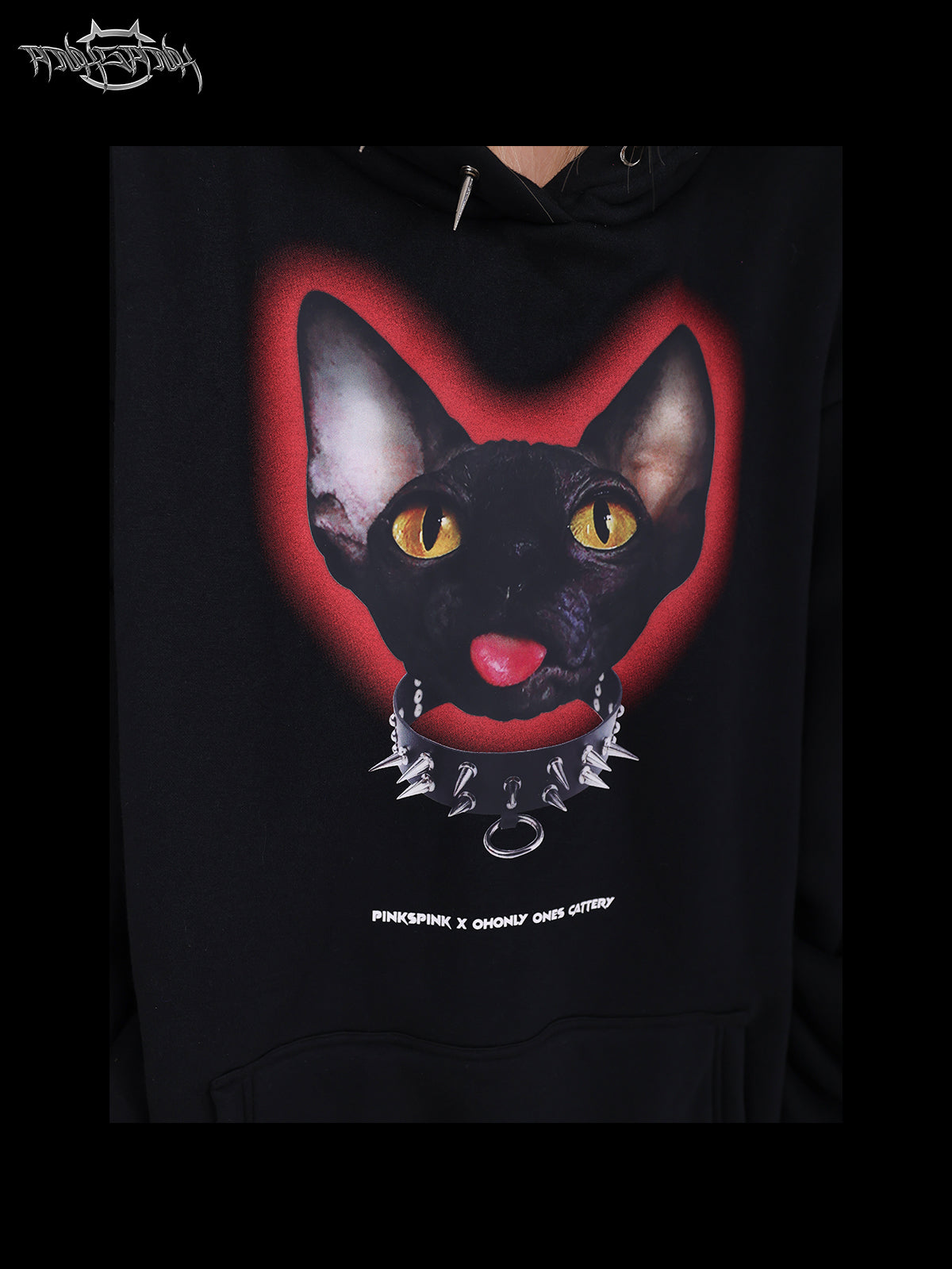 Cat oreille rivet rock punk sweat hooded pullor