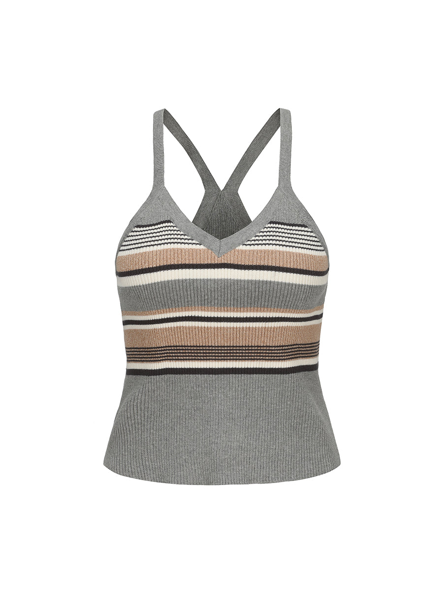 BORDER CASUAL SUMMER KNITTED CAMISOLE