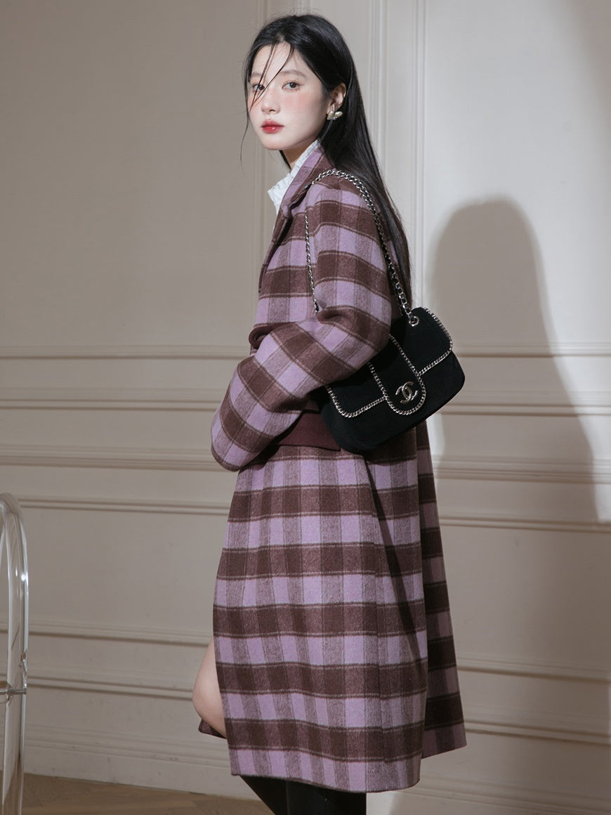 Plaid Long Chester Coat