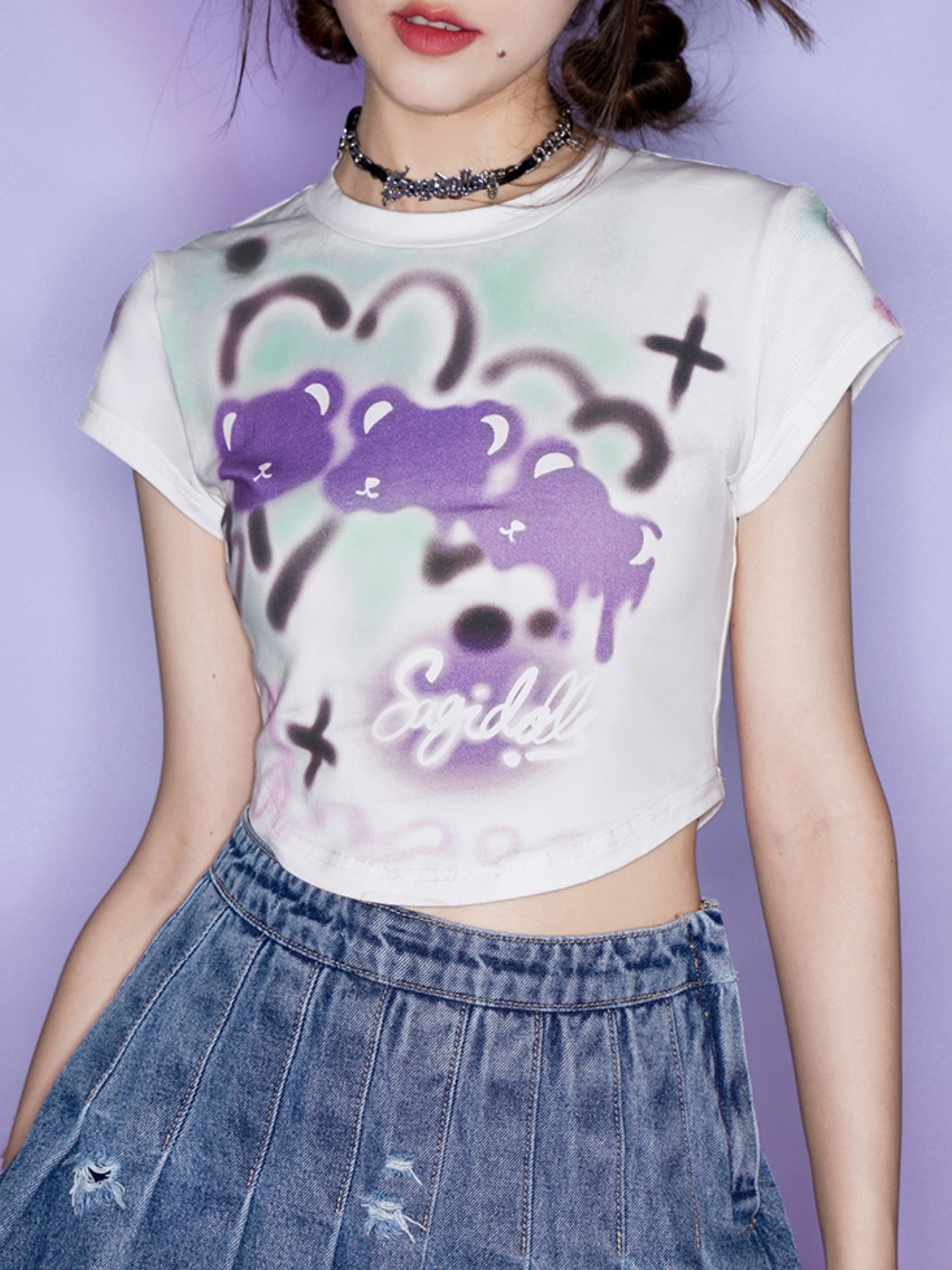 Bear Printed Short T-shirt