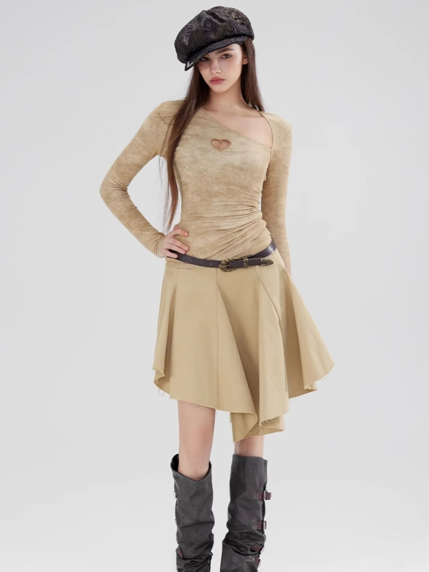 Irregular Hem Circular Skirt