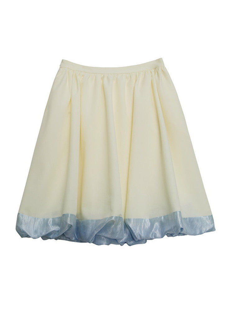 Balloon Bi-Color Retro Flare A-Line Long-Skirt