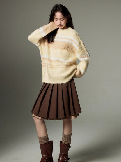 Border Soft And Waxy Loose Sweater