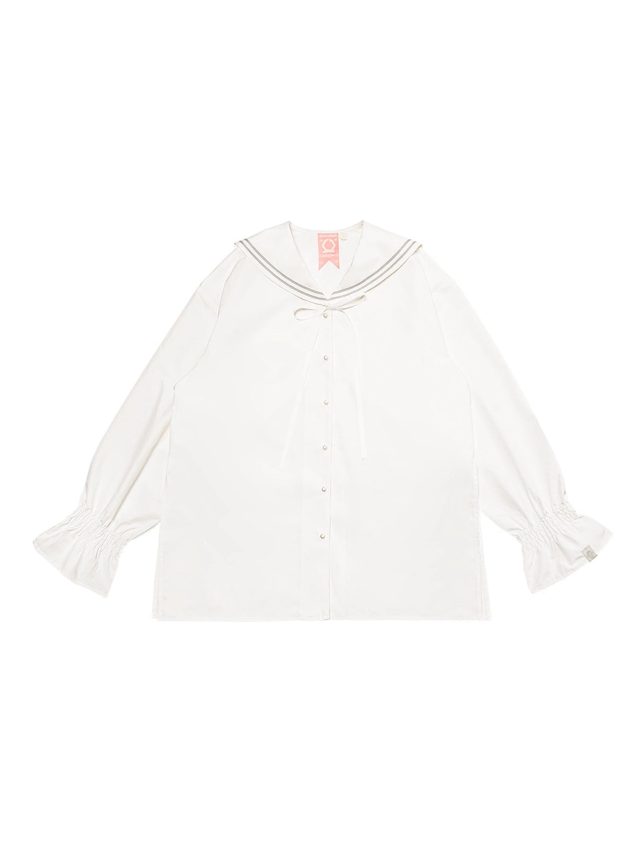 Embroidery Sailor Collar Shirt