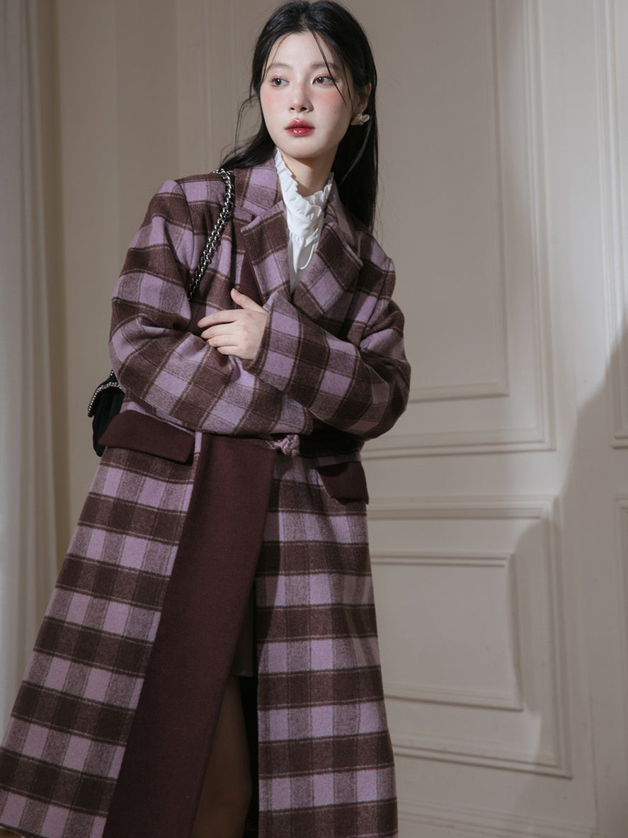 Plaid Long Chester Coat