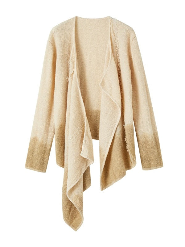 Asymmetric Placket Knitted Robe Cardigan