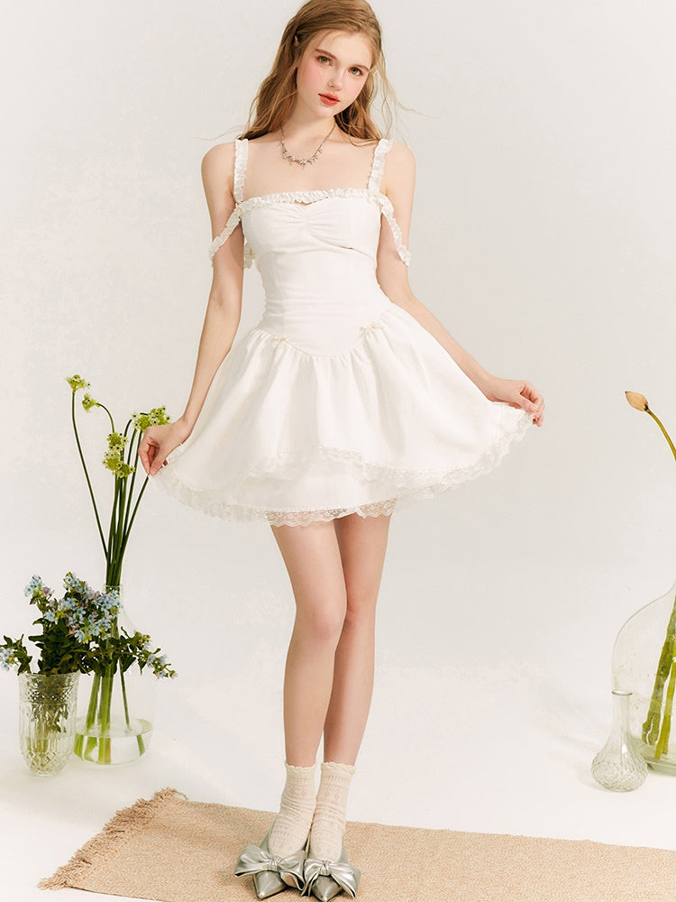 Lace Stitch Double Strap Dress