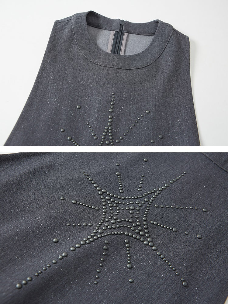 Four-pointed Star Ironed Modern Sleeveless One-piece