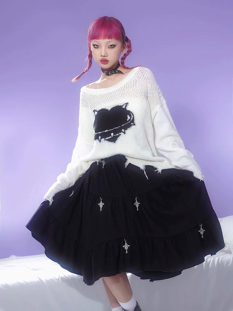 A-line Irregular Gather Skirt