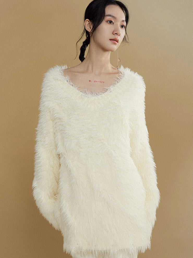 Furry Cable Large Sweater