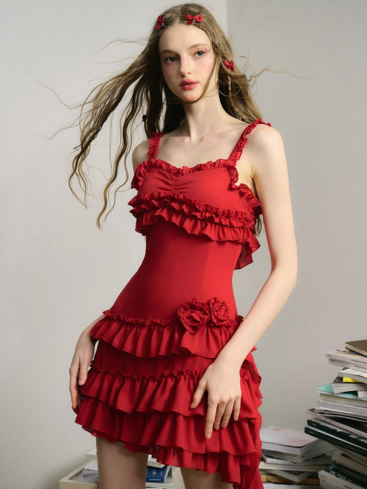 French Suspender Frill Dress