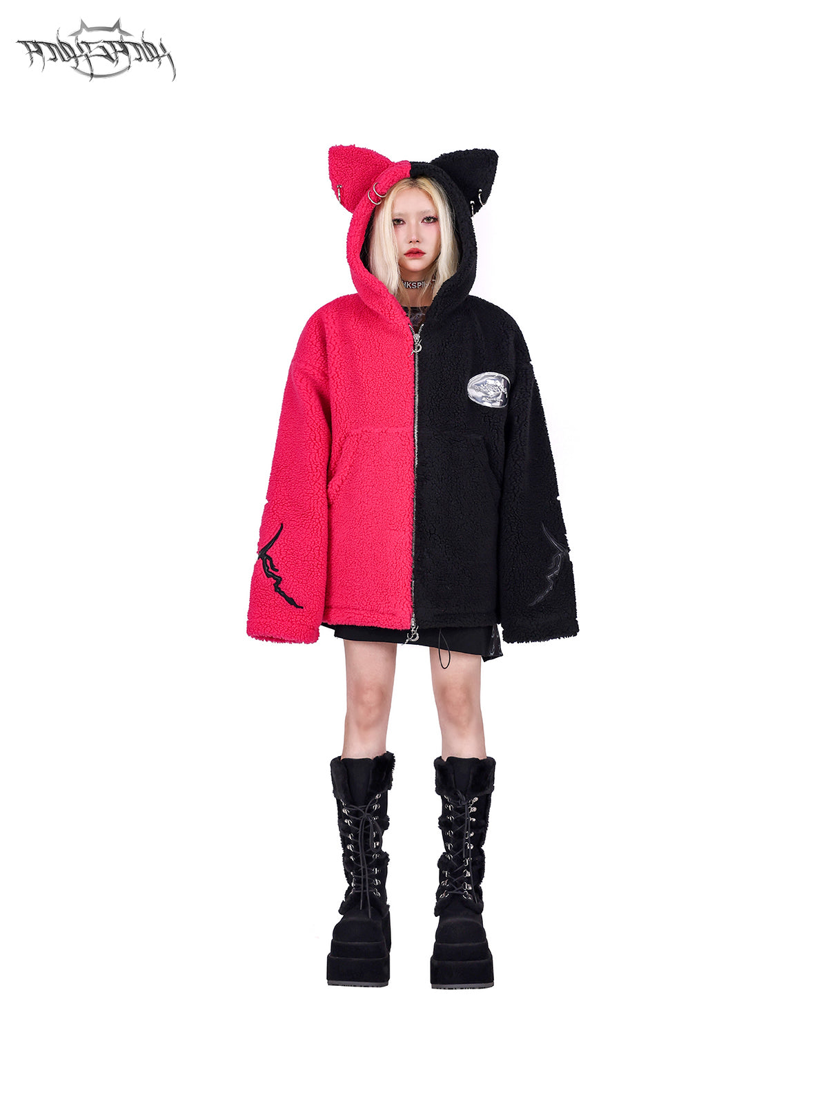 Cat Ear Hooded Bicolor BoA Jacket