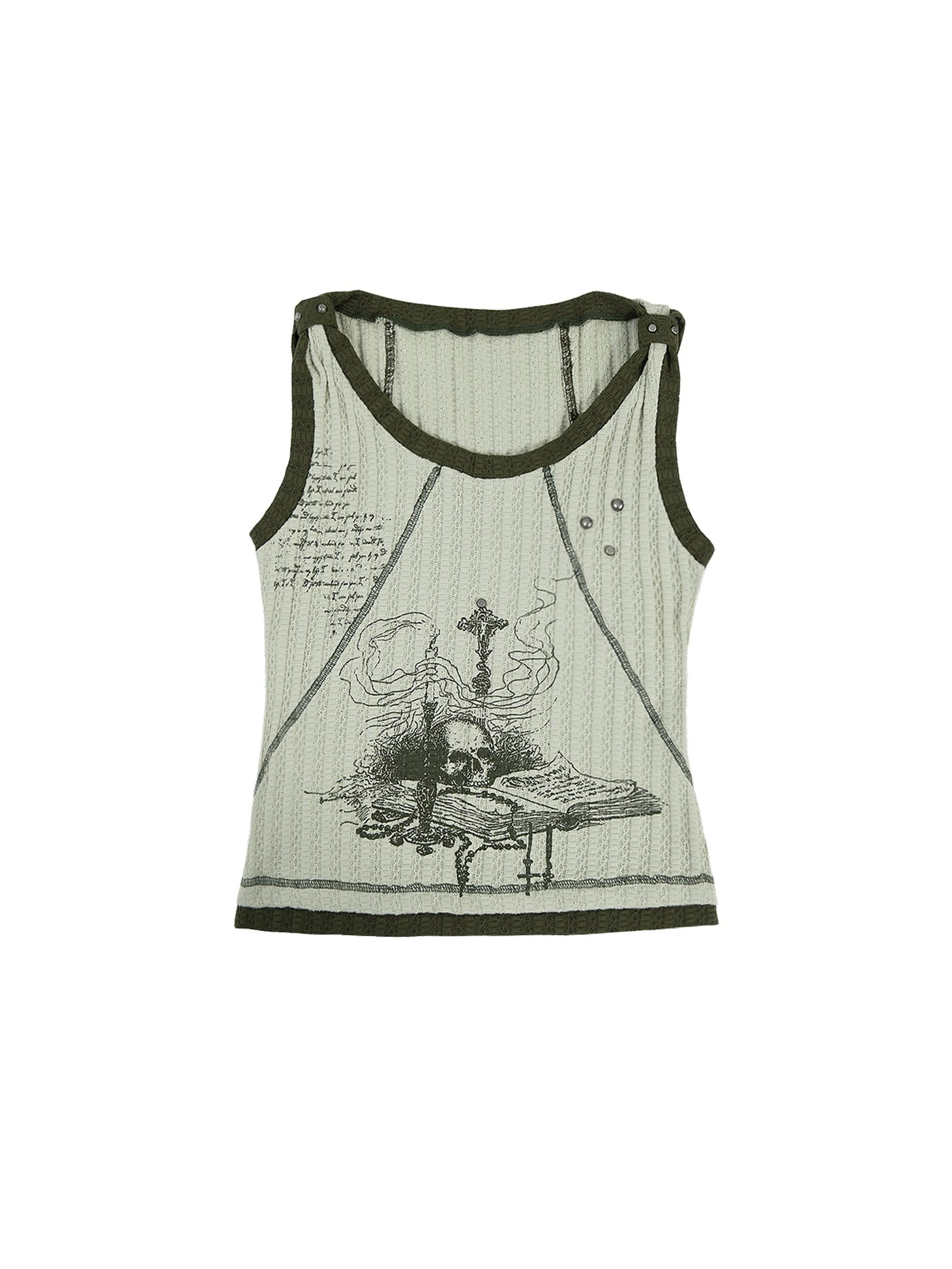 Punk Fake Two-Piece Contrasting Printed Tank Top