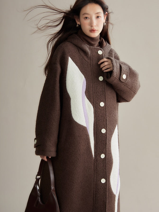 Calla Lily Stitched Hooded Coat