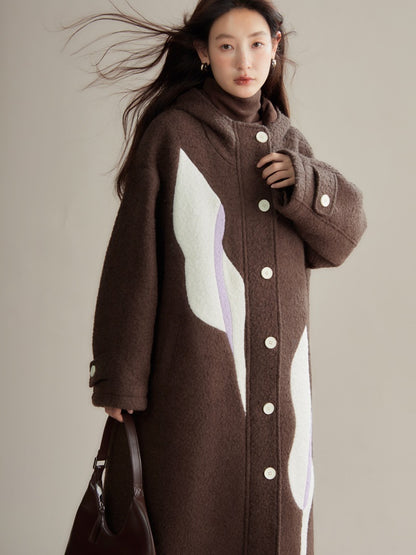 Calla Lily Stitched Hooded Coat