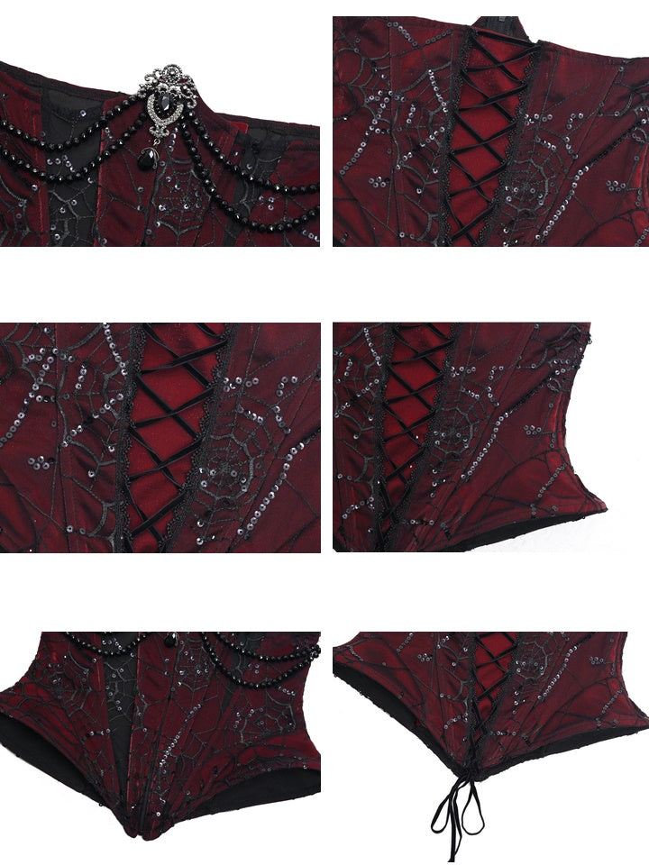 AVA AVENUE / ON THE DOWNWARD SPIRAL RED VELVET HEART deals CORSET