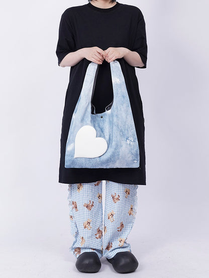 Heart Patch Shopping Bag