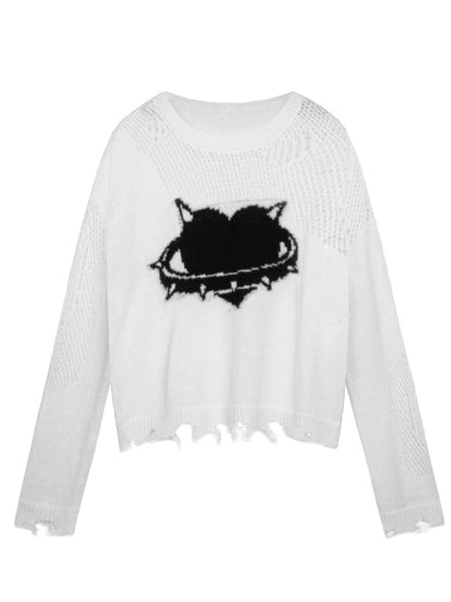 Hohle Liebe Jacquard Pullover Pullover