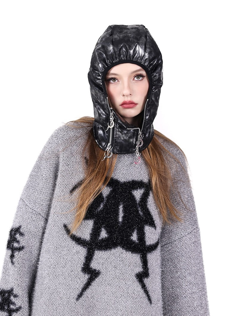 Double Zipper Warm Hat Hood