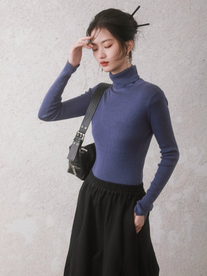 Basic Turtleneck Knitted Shirt