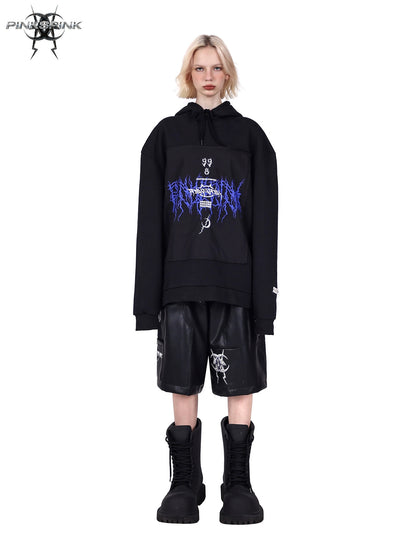 LOGO Embroidered Genderless Hooded Sweat