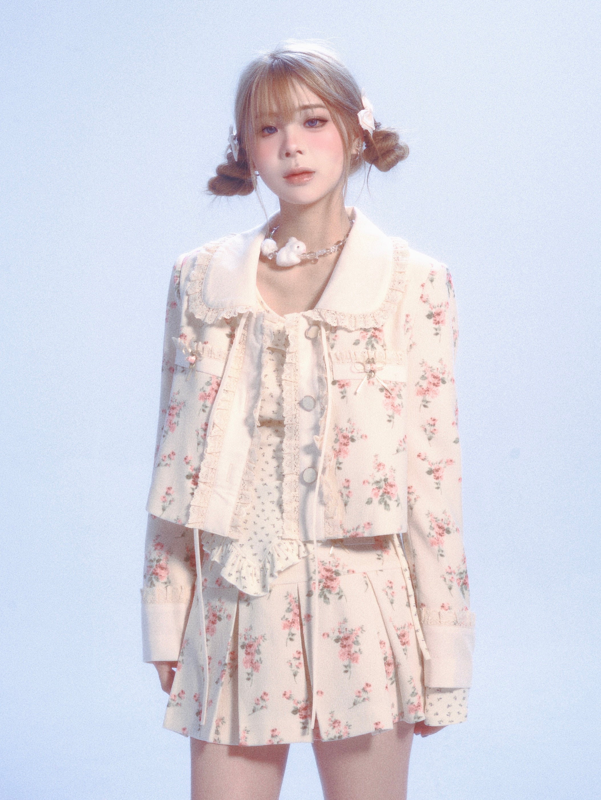 Doll Collar Lace Floral Jacket