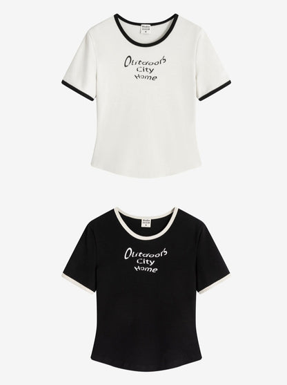 Logo Contrast Chic Casual T-Shirt