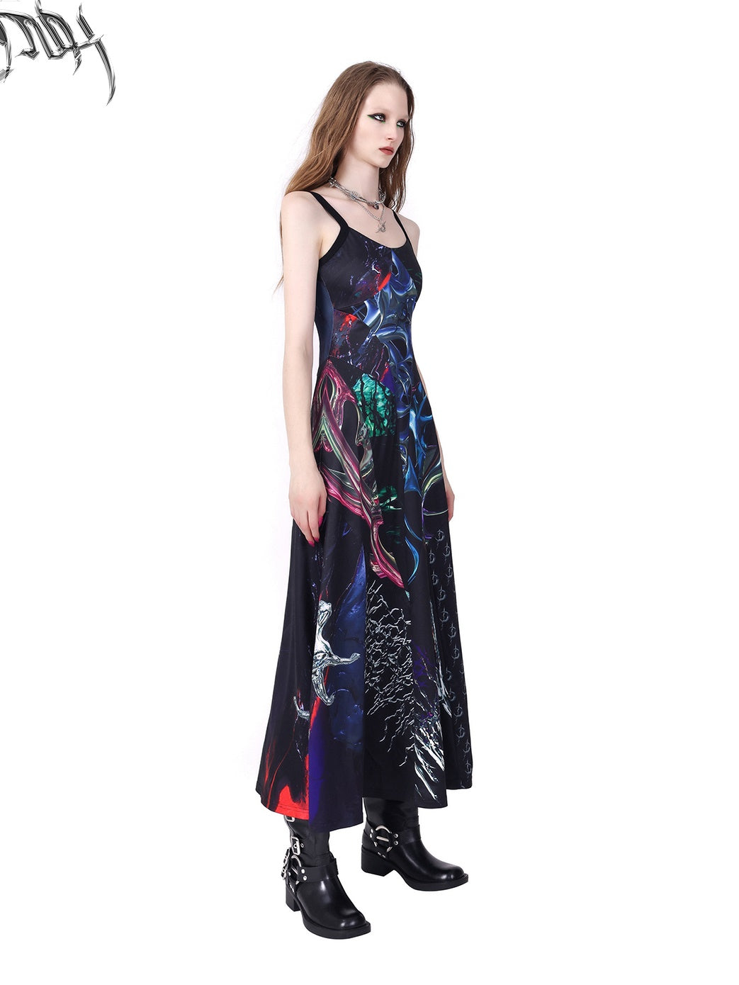 Three-dimensional Reconstruction Print Slip Dress