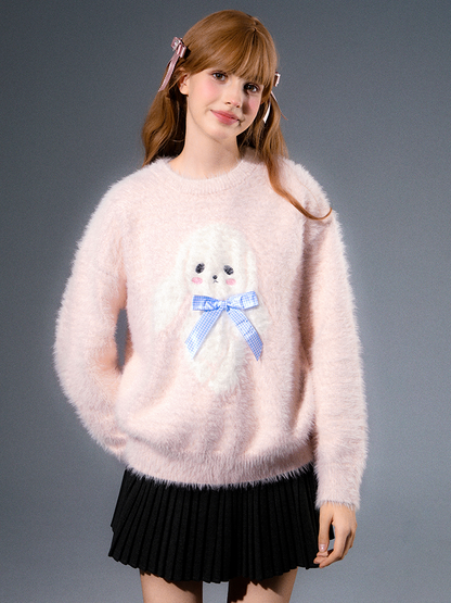 Bear Rabbit Round Neck Sweater