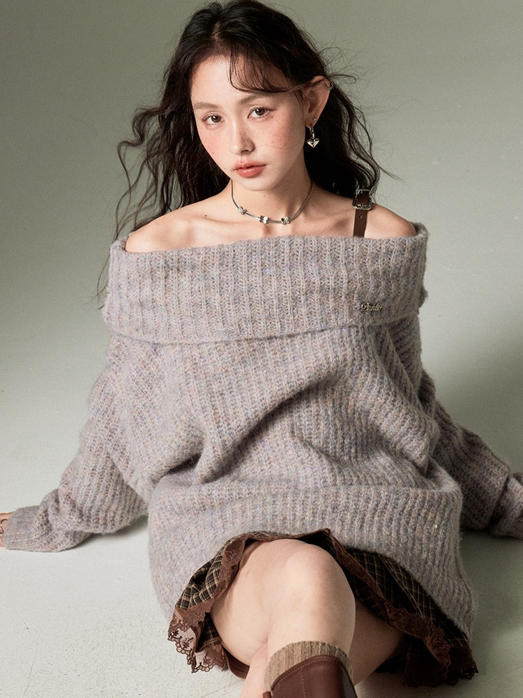 One-Shoulder-Riemen loser Pullover